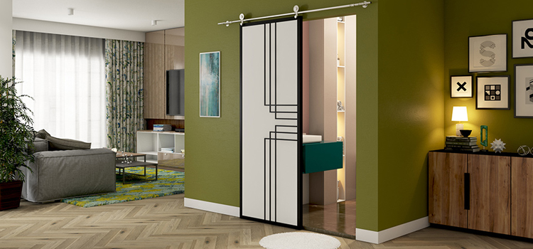 sliding bathroom door installation in Ripon